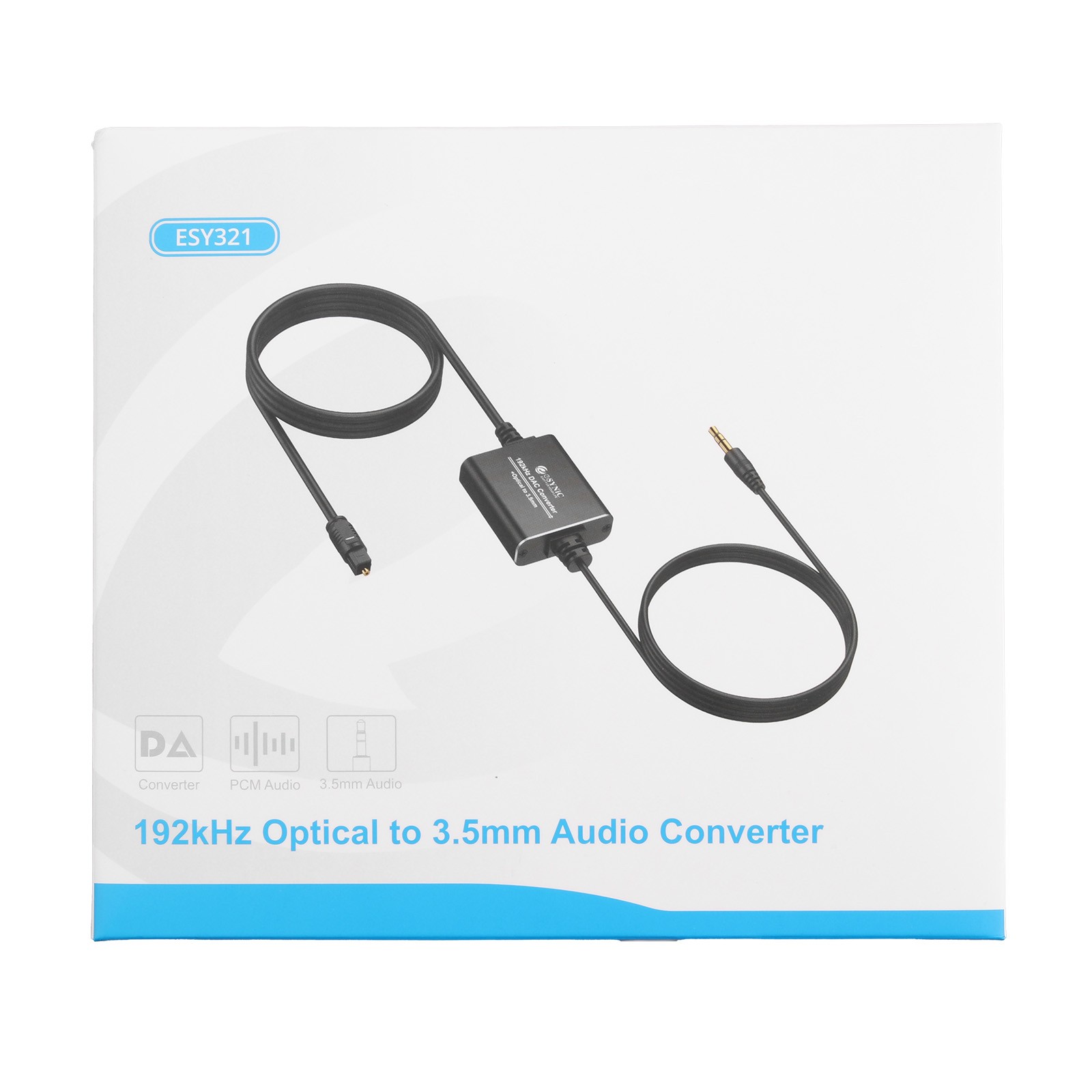 192kHz DAC Converter Digital to Analog SPDIF Optical to 3.5mm AUX Audio Adapter