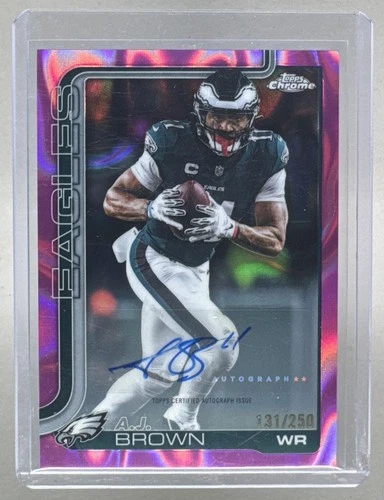 2025 Topps Chrome A.J. Brown Pink Lava Refractor (RAW)