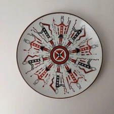 Yeii Bi Chei OMG Otagari Corn God Ceramic Plate 1970s Tribal Theme 7.5" - READ