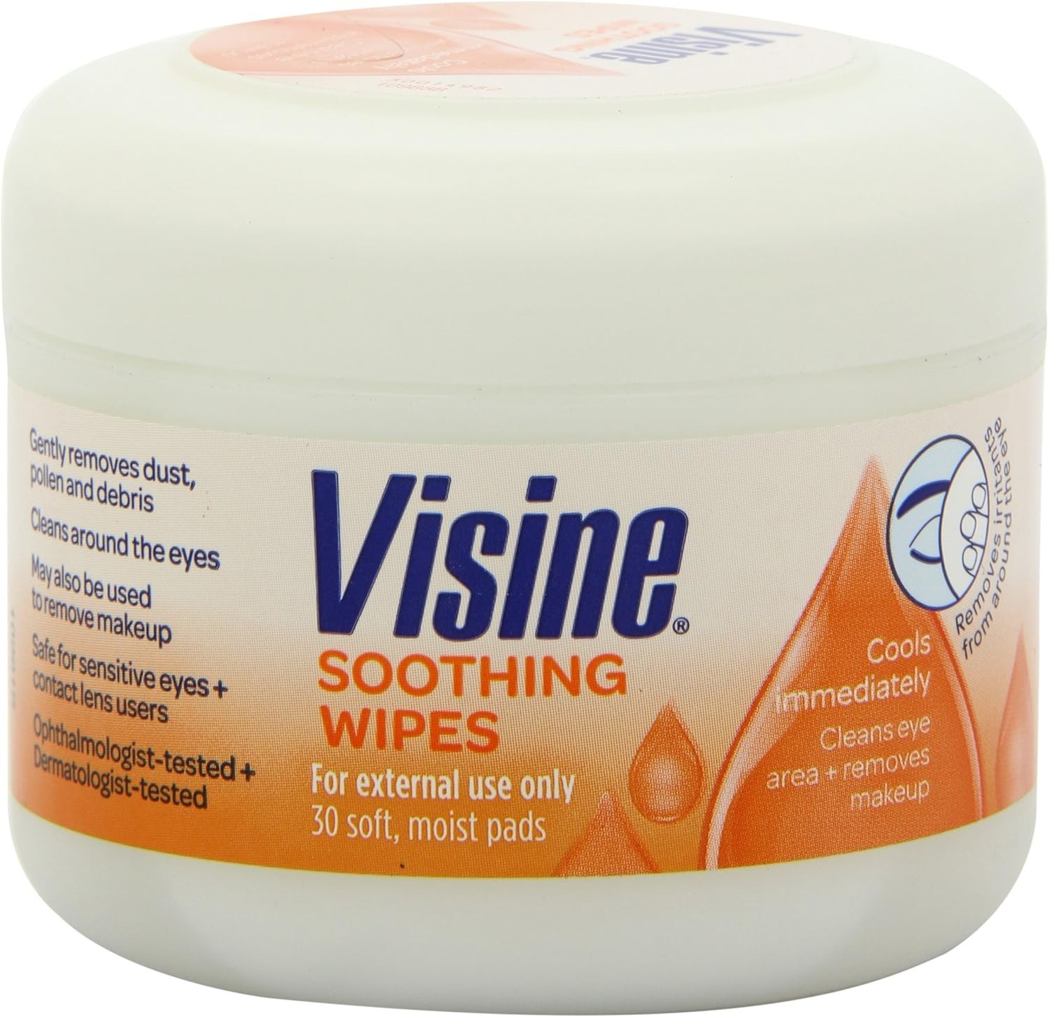 Visine Soothing Wipes Discontinued 30ct - Safe for Sensitive