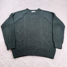 Primark Sweater Mens M Forest Green Cable Kni...