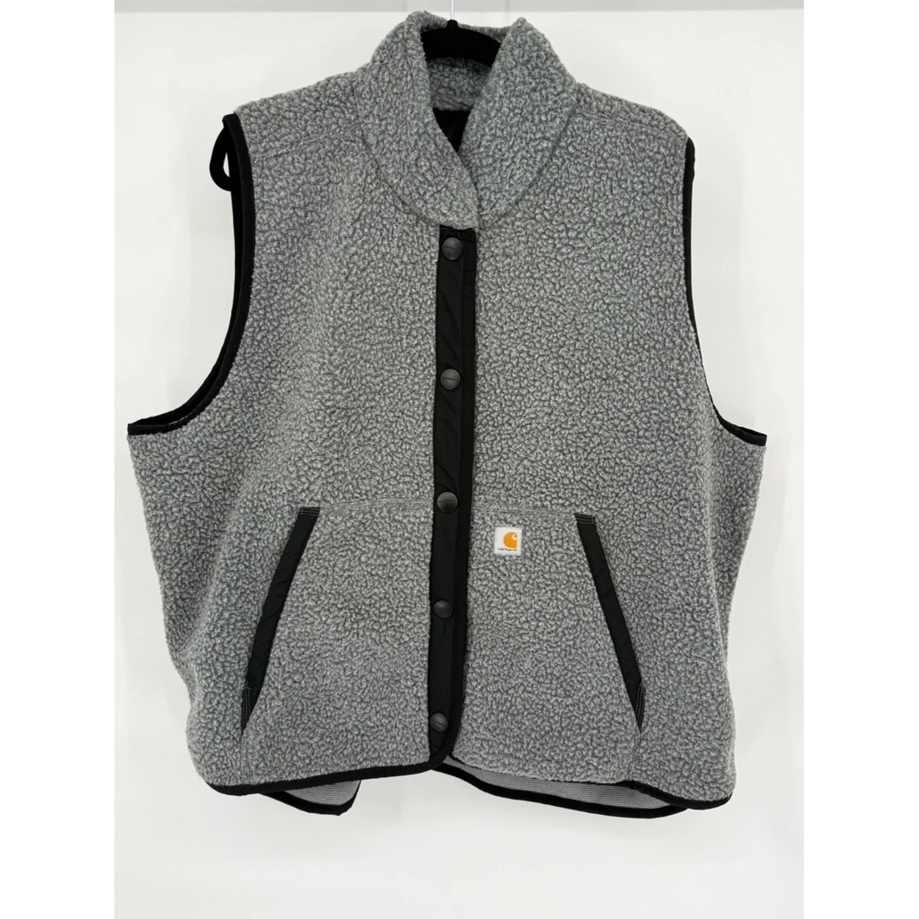 Carhartt Sherpa Fleece Vest XXL Relaxed Fit Workwear Pockets Outdoor Snap Front