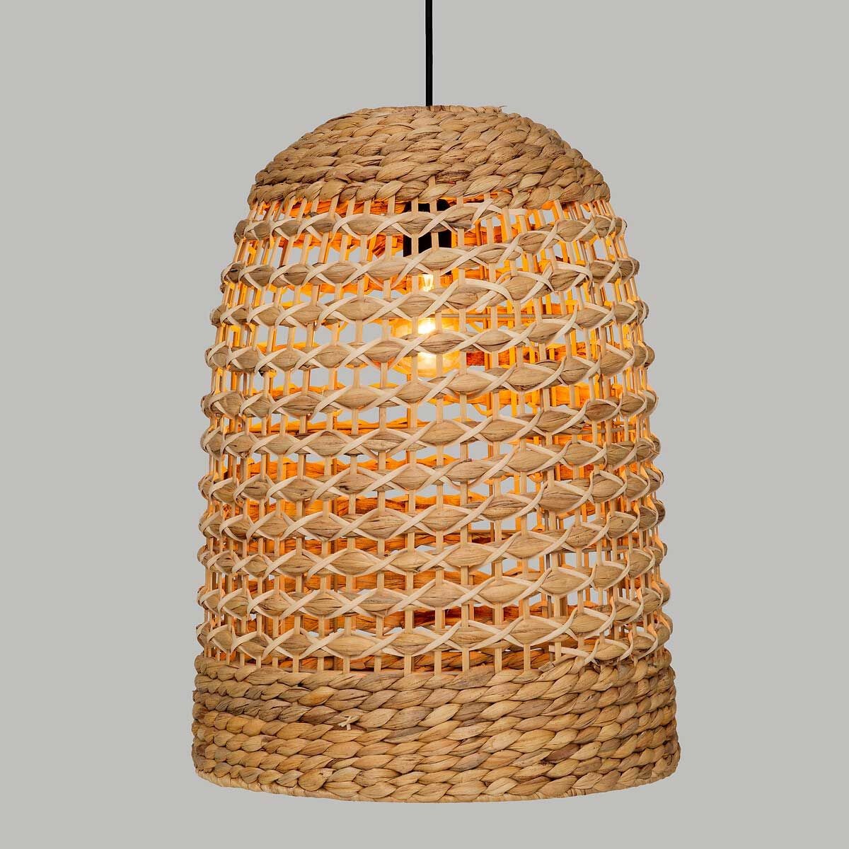 Lampe suspension Sand 50cm d'architecte en lin beige texturé - 3