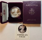 1987 S American Silver Eagle Choice Proof Bullion $1 Silver Coin OGP COA Z87Gk
