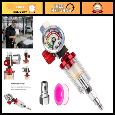 #ad Air Compressor Regulator amp; Flow Control Valve Pressure Gauge Oil Water Separat $35.99