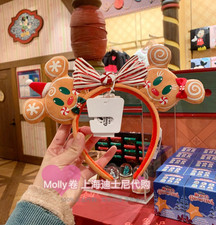 Disney-Parks Minnie Mickey Mouse Ears Holiday Christmas Headband Gingerbread