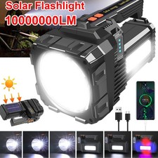 10000000LM Spotlight Rechargeable Flashlight Super Bright Outdoor Handheld Torch