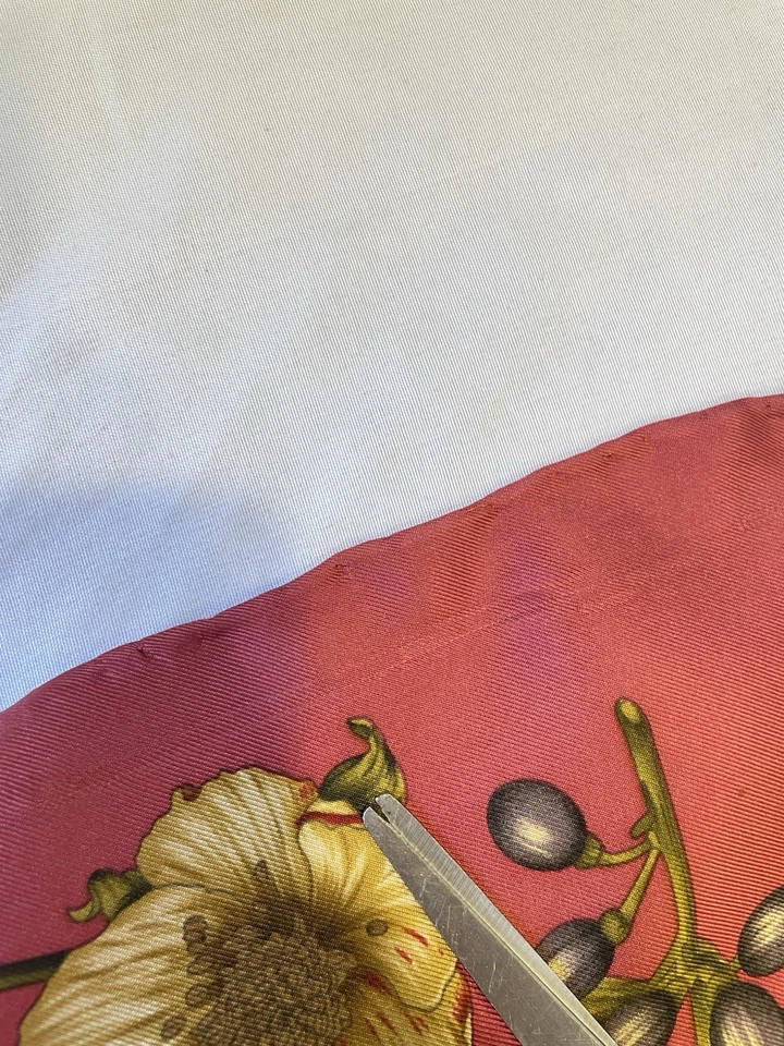 AS# Bufanda de Seda Floral Rosa Estampado Botánico Cuadrado Estilo Vintage Mantón Envolvente Foto 4 de 4