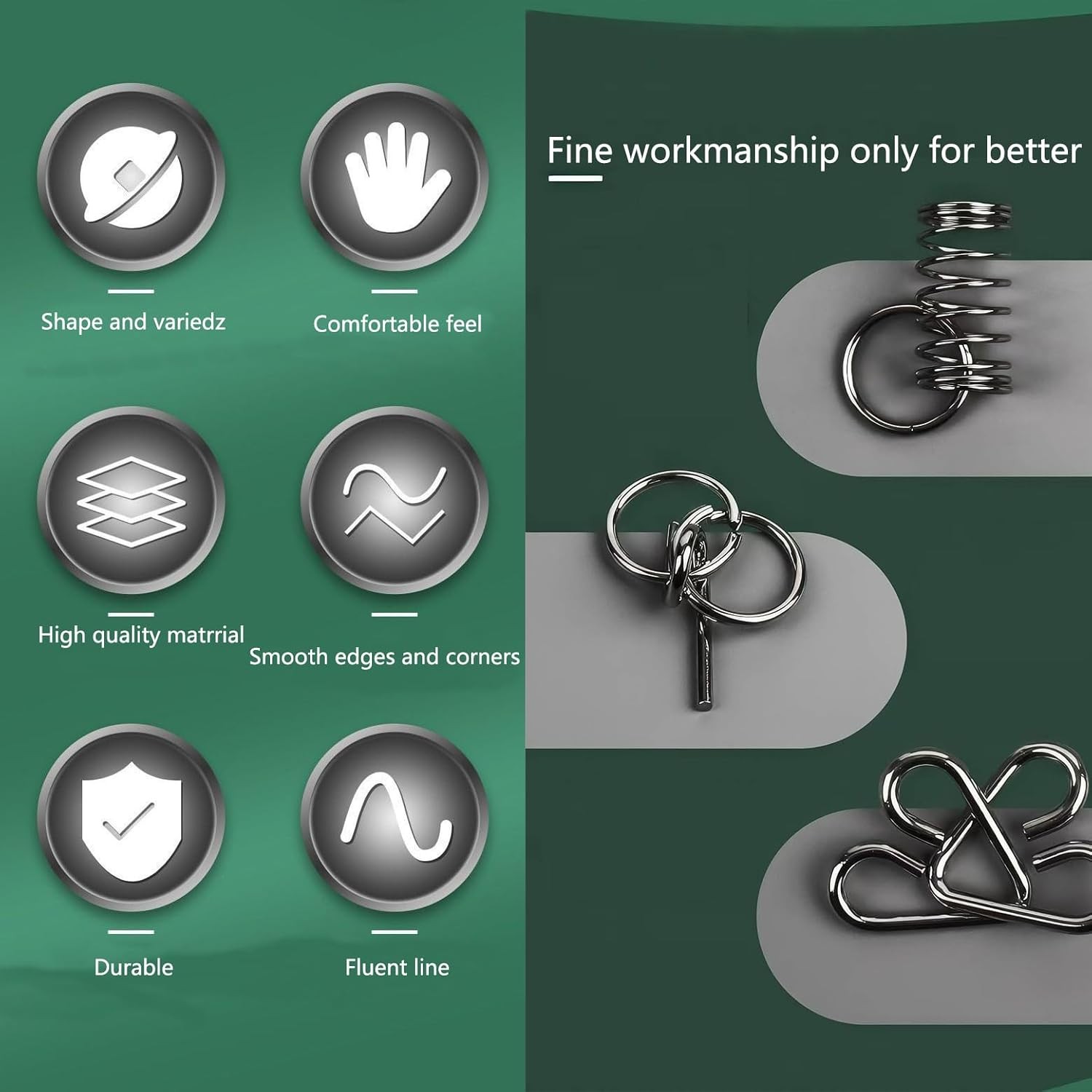 Metal Brain Teaser Puzzles, Set of 32 with Pouch, Steel IQ Games Physics Mind Me