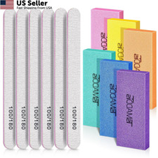 Nail Files and Buffers Set with 6 pcs Rectangular Small size, White