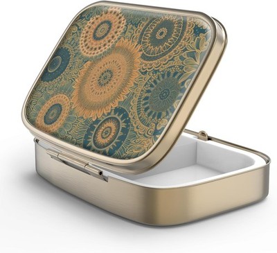 Pillendose Pillendose mit Spiegel Retro 2 Fach Kleine Pillendose Bronze