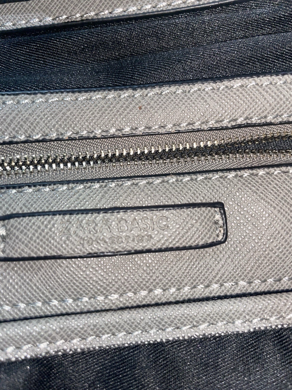 ZARA Basic Collection Gray Soft Shell Lined Bag - image 2