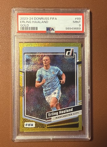 2023-24 Panini Donruss Erling Haaland Optic Gold #/10 Man City PSA 9 MINT Read