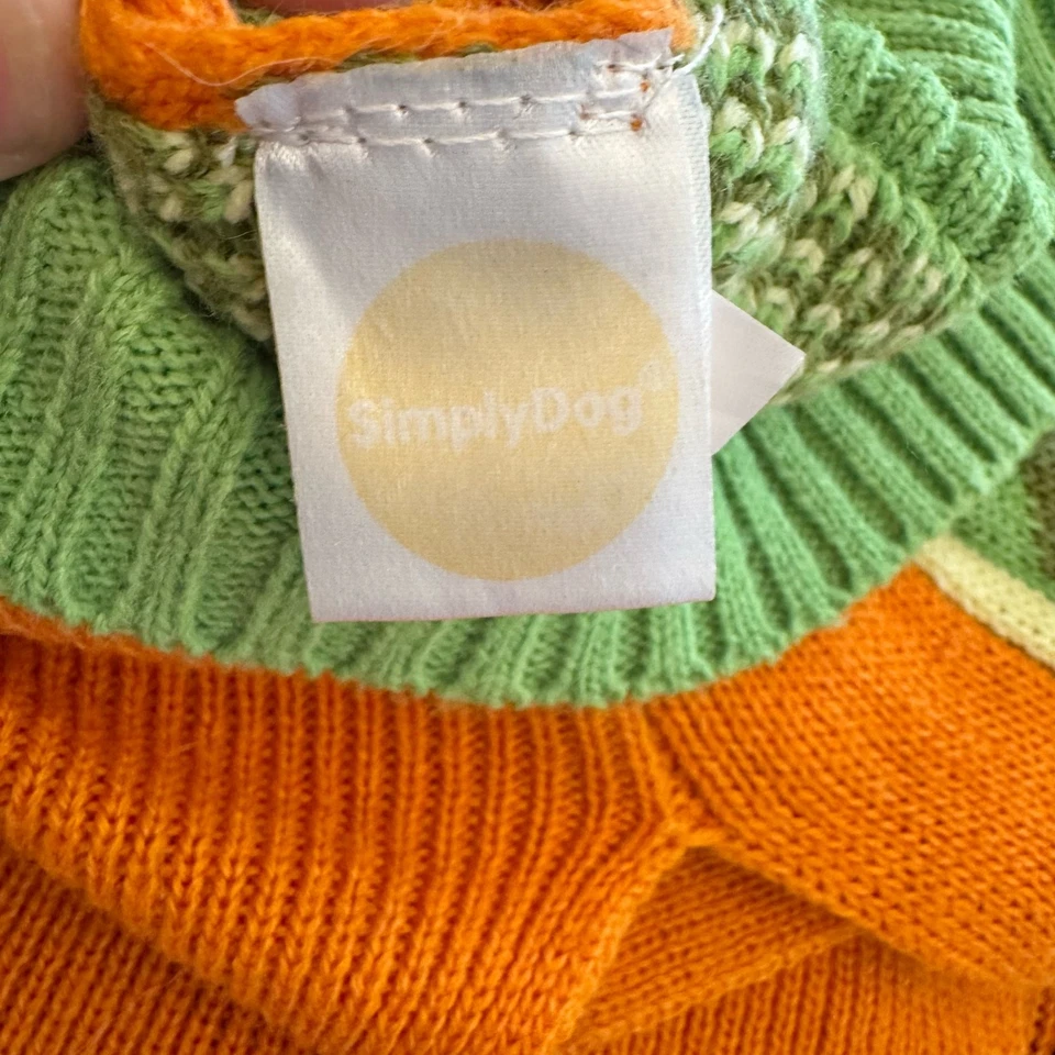 SimplyDog Pumpkin Jack-O'-Lantern Dog Sweater Costume XXL - Image 4 of 4