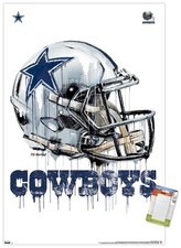 Trends International NFL Dallas Cowboys - Drip Helmet 20 Wall Poster, 22.375