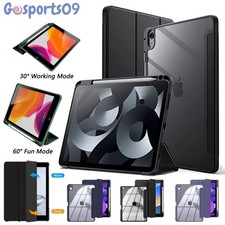 Leather Folio Case Clear Back Cover for iPad A16 11th 10th Gen Air 11" M2/M3