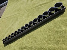 1960s Sae Craftsman Usa -v Series 12 Drive Socket Set W Tray 12 Point