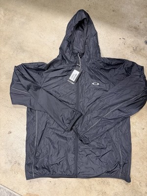 OAKLEY WIND JACKET マットブラック　廃盤 Oakley Men's Edge Force Windbreaker Jacket Size Large Pitch Black