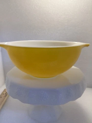 Vtg PYREX #443 Citrus Gold Orange Yellow 2.5Qt Nesting Cinderella Mixing Bowl