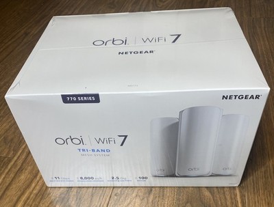 NETGEAR Orbi 770 Series Tri-Band WiFi 7 Mesh Network System (RBE773) 3 Pack