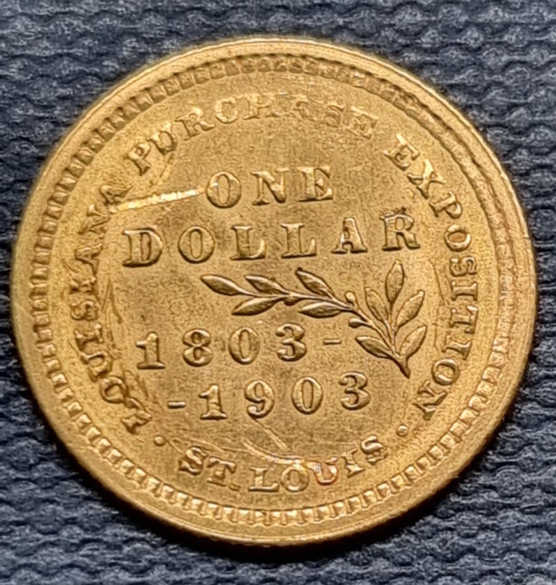 1903 Lousiana Purchase Commemorative Gold Dollar $1 One UNC Uncirculated #94499 - Image 2 of 2