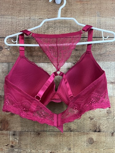 Honeydew Intimates underwire Padded Lace Bralette bra size 40D Fuchsia Pink - Picture 5 of 9