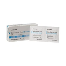 McKesson 176-5728 Skin Barrier Wipe No Sting Sterile (3 Boxes of 25)
