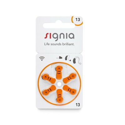 90 x Signia Typ 13 Orange 1,45V Hörgeräte Batterien 15 x 6er Blister PR48