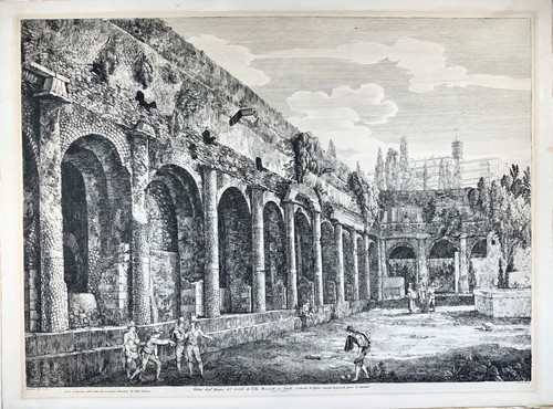 1824 Luigi Rossini, Villa Mecenate, Tivoli, Rome, 52x64 cm, copper engraving - Picture 6 of 6