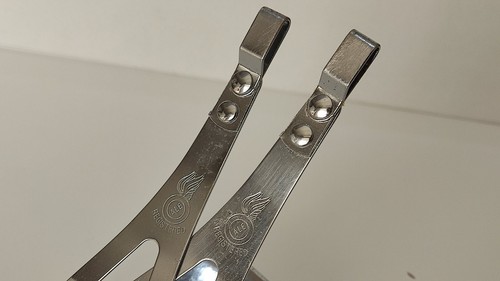 ALE Toe Clips Pedals Torino Italy Vintage Old 70s 80s Steel Chrome Road-Racing - Picture 6 of 23