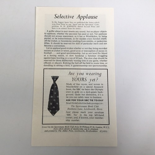 The Game Goes On  Rugby Union 1954 The Sportsmans Book Club Edition with insert - Imagen 18 de 19