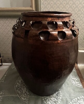 copper vase hammered Hand Made
