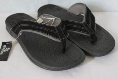 NEW Mens Sandals Large 12 13 Black Gray Flip Flops Summer Shoes