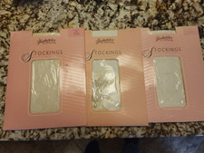 Vintage Frederick's of Hollywood Stockings Size Small Ivory and White Lot of 3
