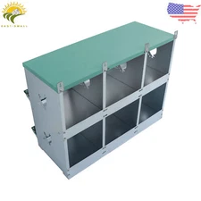Chicken Nesting Boxes Poultry Nest Box Wall Mount For Hens 6 Compartment Metal