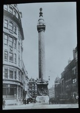 Glass Magic Lantern Slide Photo London Transport History Monument To Great Fire