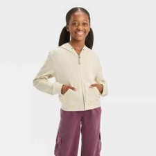 Girls' French Terry Zip-Up Hoodie Sweatshirt - Cat  Jack XXL 16/18