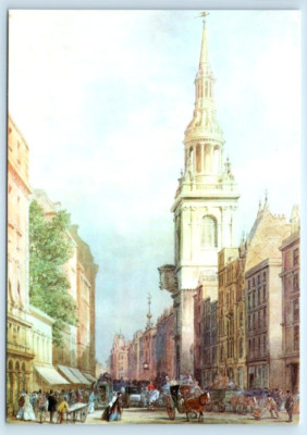 St. Mary Le Bow Cheapside LONDON UK artist 4x6 Postcard