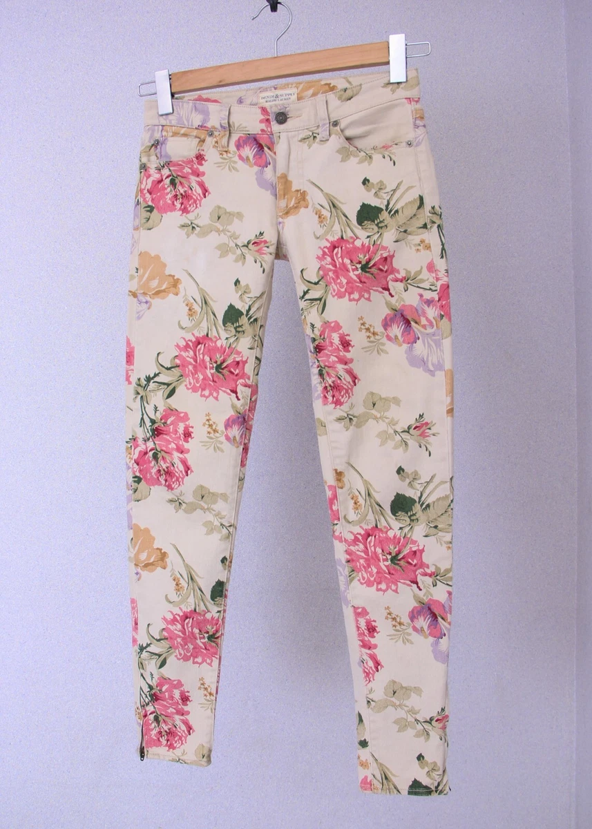 Denim Supply Ralph Lauren Women Floral Denim Skinny Jeans Size 26