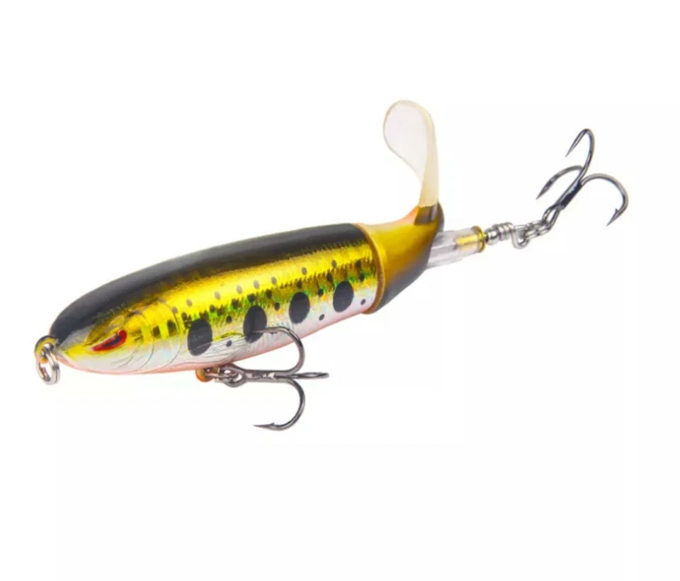 Largemouth bass pike Soft rotating tail top water fishing lures 8-pack lot  - Image 2 of 4