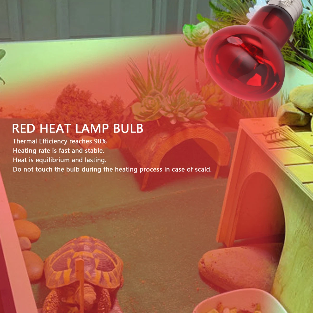 50W Amphibian Basking Light Bulb UV Producing Red Heating Lamp