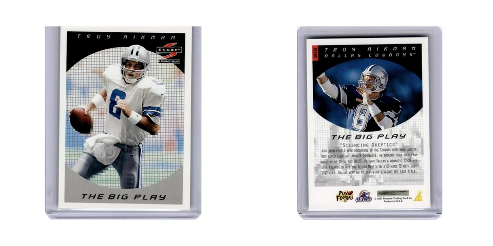 Troy Aikman 1997 Collector's Choice #60 Dallas Cowboys Football Card NM - Image 3 of 3