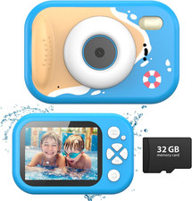 Unterwasserkamera 48MP 10M wasserdicht mit Blitz & 32GB – Kinderkamera 1080P HD.