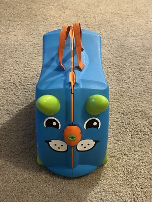 Trunki Melissa & Doug Suitcase Kids Ride Wheeled Pull Along Blue Green Terrance