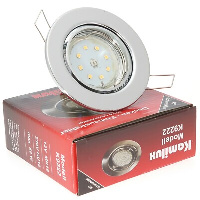 Kamilux Einbauleuchte Tom 5W MCOB LED 230V Spot Downlights Strahler GU10 ww-kw
