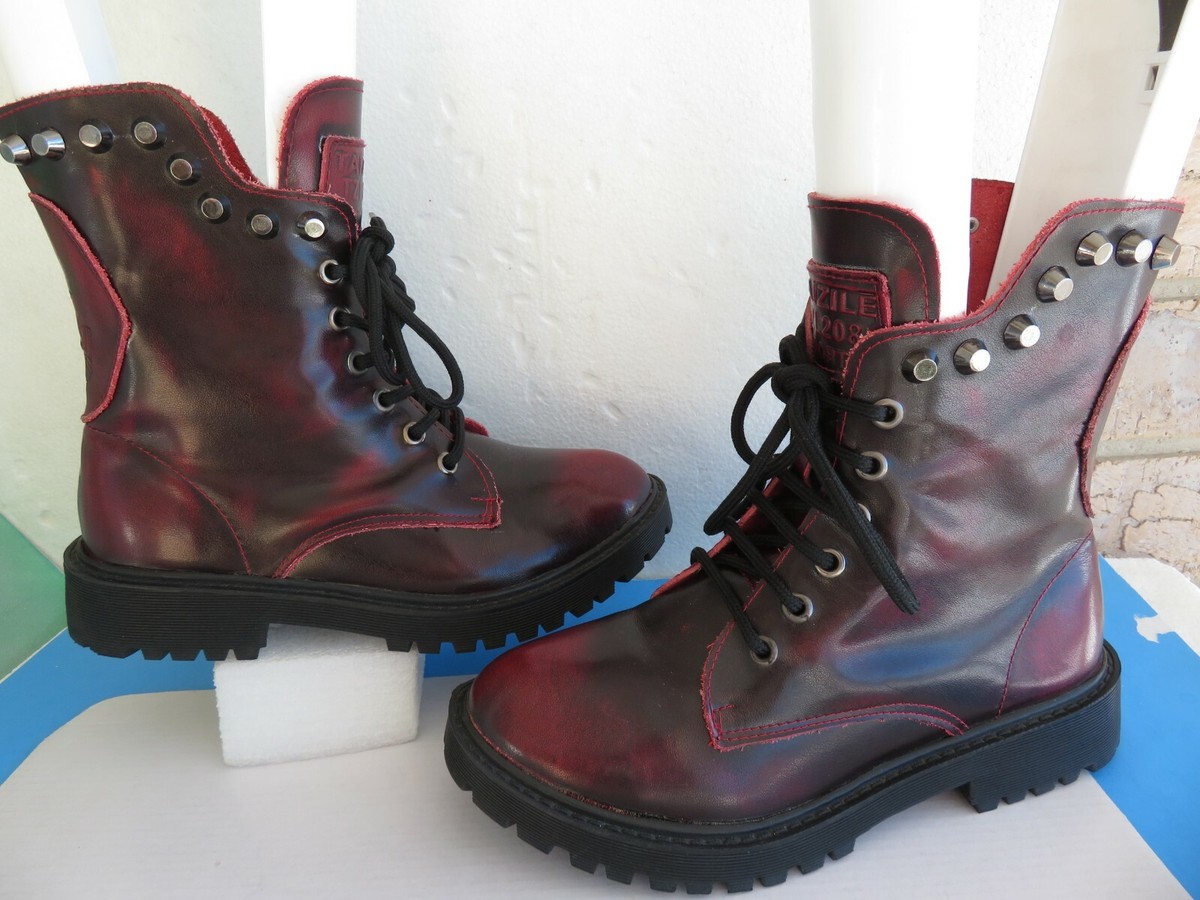 Taizile TZL 208 Sport ~ Raven Burgundy Leather Wo's Lace Up