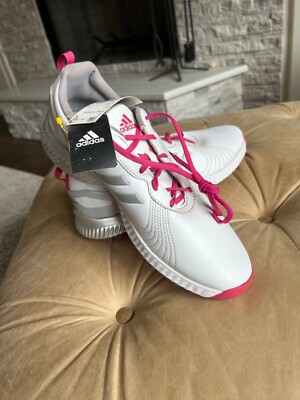 Adidas Women's Response Bounce Waterproof Golf Shoes White Wild Pink Silver sz11