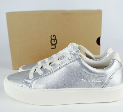 New UGG Zilo Metallic Casual Fashion Sneaker, Color: Silver, Women