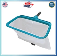 POOLWHALE Professional Pool Skimmer Net, Heavy Duty Leaf Rake, Fine Nylon Mesh