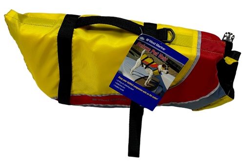 NWT Marine West Deluxe Pet Vest Med. 24-60 lbs Dogs Yellow Reflective Flotation - Picture 2 of 9